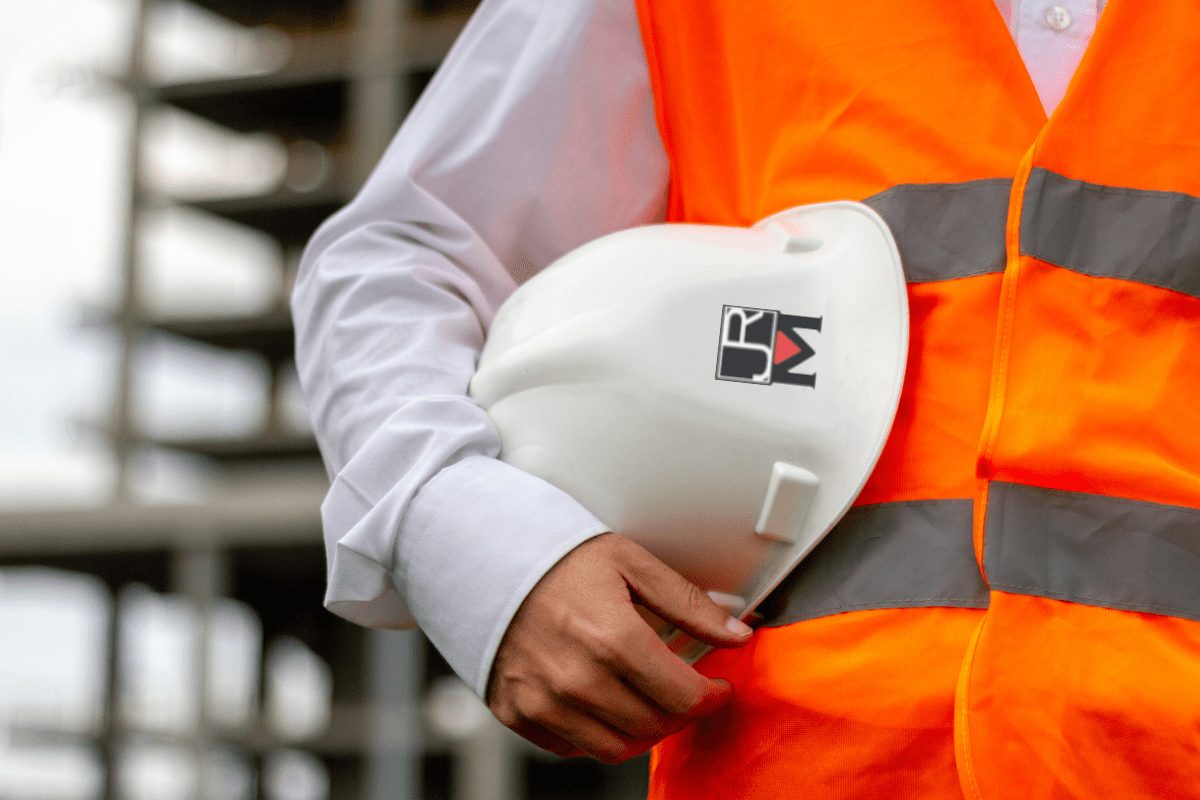 construction safety hat and jacket