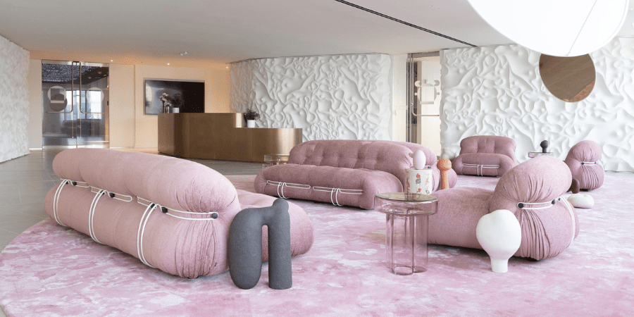 pink reception area
